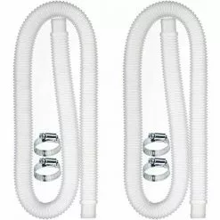 Ensoleillé Tuyau De Remplacement Pour Piscine, Accessoires De Tuyau De Pompe À Filtre Avec 4 Clips Métalliques, Tuyau De Piscine Long De 59x1,25 Pouces Pour Pompe, Accessoires De Piscine
