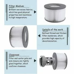 OSQI Filtres De Rechange Pour Cartouche Filtrante Mspa, Pour Spa Sous-marin Et Spa, Adaptés à Tous Les Spas Actuels, Pour Piscines Gonflables (4 Pièces) -Pompe et filtre de piscine Soldes 65502757 5