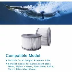 OSQI Pièces Filtres De Bain à Remous Pour Piscines Gonflables MSpa, Version Améliorée Pompe à Cartouche Filtrante Adaptée Pour MSPA Tous Les Bains à Remous Actuels -Pompe et filtre de piscine Soldes 65502930 5