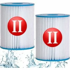 OSQI Filtre De Piscine Pour Bestway Type II, Accessoires De Filtre De Piscine Gonflable Pour Spa, Filtre De Piscine Pour Jardin Extérieur, Cartouche Lavable Et Réutilisable, 4,17 X 5,35 Pouces (2 Pièces)