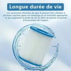 OSQI Filtre De Piscine Pour Bestway Type II, Accessoires De Filtre De Piscine Gonflable Pour Spa, Filtre De Piscine Pour Jardin Extérieur, Cartouche Lavable Et Réutilisable, 4,17 X 5,35 Pouces (2 Pièces) 7 OSQI Filtre De Piscine Pour Bestway Type II, Accessoires De Filtre De Piscine Gonflable Pour Spa, Filtre De Piscine Pour Jardin Extérieur, Cartouche Lavable Et Réutilisable, 4,17 X 5,35 Pouces (2 Pièces) -Pompe et filtre de piscine Soldes 65503743 3