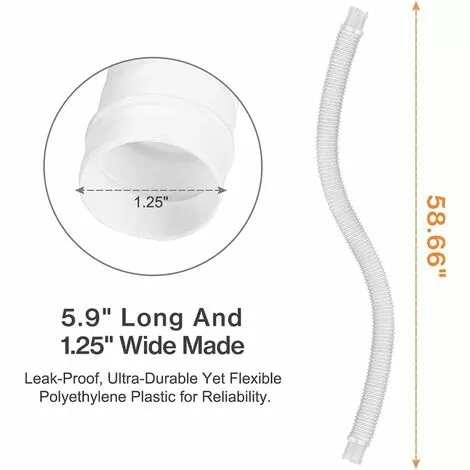 READCLY-Tuyau De Rechange Pour Piscine De 1,25 Po De Diamètre Pour Piscines Hors Terre, Piscine Avec Pince Métallique Pour Pompe De Filtre Intex Ou Tuyaux De 3,2 Cm - 1,5 Mètre De Long (Paquet De 2) 3 READCLY-Tuyau De Rechange Pour Piscine De 1,25 Po De Diamètre Pour Piscines Hors Terre, Piscine Avec Pince Métallique Pour Pompe De Filtre Intex Ou Tuyaux De 3,2 Cm - 1,5 Mètre De Long (Paquet De 2) – Image 3