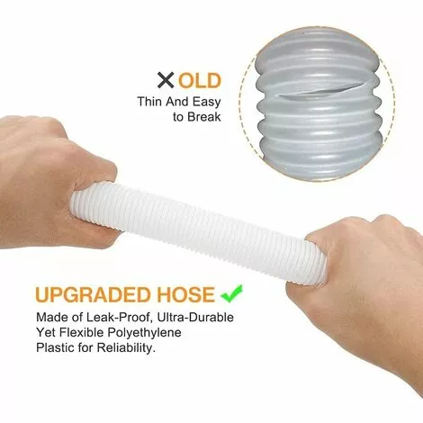 READCLY-Tuyau De Rechange Pour Piscine De 1,25 Po De Diamètre Pour Piscines Hors Terre, Piscine Avec Pince Métallique Pour Pompe De Filtre Intex Ou Tuyaux De 3,2 Cm - 1,5 Mètre De Long (Paquet De 2) 5 READCLY-Tuyau De Rechange Pour Piscine De 1,25 Po De Diamètre Pour Piscines Hors Terre, Piscine Avec Pince Métallique Pour Pompe De Filtre Intex Ou Tuyaux De 3,2 Cm - 1,5 Mètre De Long (Paquet De 2) – Image 5