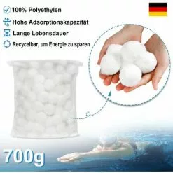UISEBRT Balles Filtrantes Pour Piscine - 700 G - Pour Système De Filtration à Sable - Remplace 25 Kg De Sable Filtrant, Convient Pour La Piscine, Pompe De Filtration (700 G) -Pompe et filtre de piscine Soldes 65671656 4