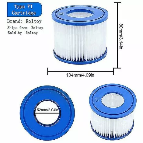 DONTODENT Filtre De Piscine 8 Pièces, Pour Cartouche De Pompe De Filtre Bestway Spa Type Vi, Filtres De Bain à Remous Pour Lay-z-spa, Pour Filtre Coleman Saluspa 3 DONTODENT Filtre De Piscine 8 Pièces, Pour Cartouche De Pompe De Filtre Bestway Spa Type Vi, Filtres De Bain à Remous Pour Lay-z-spa, Pour Filtre Coleman Saluspa – Image 3