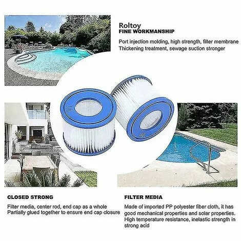 DONTODENT Filtre De Piscine 8 Pièces, Pour Cartouche De Pompe De Filtre Bestway Spa Type Vi, Filtres De Bain à Remous Pour Lay-z-spa, Pour Filtre Coleman Saluspa 5 DONTODENT Filtre De Piscine 8 Pièces, Pour Cartouche De Pompe De Filtre Bestway Spa Type Vi, Filtres De Bain à Remous Pour Lay-z-spa, Pour Filtre Coleman Saluspa – Image 5