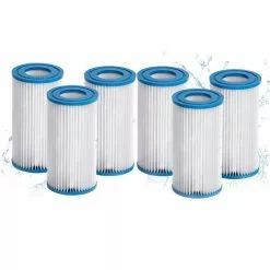 LIFCAUSAL Filtre De Piscine A Ou C (29000e/59900e) Pour Pompe De Piscine INTEX, Lot De 6 Cartouches De Filtre De Piscine, Filtres De Piscine De Type A/C Compatibles Avec Bestway, Piscines Hors Sol Summer Waves Et Pompes (blanc)