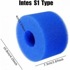 KAEJYIUT Lot De 2 Cartouches De Filtre En Mousse Réutilisables Pour Piscine Type Intex S1 -Pompe et filtre de piscine Soldes 66211107 3