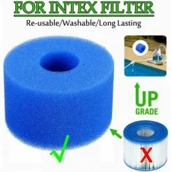 KAEJYIUT Lot De 2 Cartouches De Filtre En Mousse Réutilisables Pour Piscine Type Intex S1 -Pompe et filtre de piscine Soldes 66211107 4