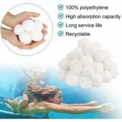 JUNJUN Boule Filtrante, Boule Filtrante De Piscine De 700 G, Remplace Le Filtre À Sable De 25 Kg, Filtre De Piscine, Convient À Tous Les Filtres À Sable Ou À Verre Existants, Bon Effet De Filtrage -Pompe et filtre de piscine Soldes 66369832 4
