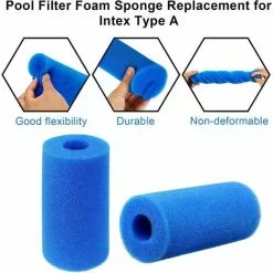 JUNJUN Éponge Filtrante De Type A, Lot De 6 Filtres De Piscine En Mousse À Cartouche, Outil De Nettoyage D'Éponge Filtrante Lavable Réutilisable Pour Intex Type A -Pompe et filtre de piscine Soldes 66369878 4