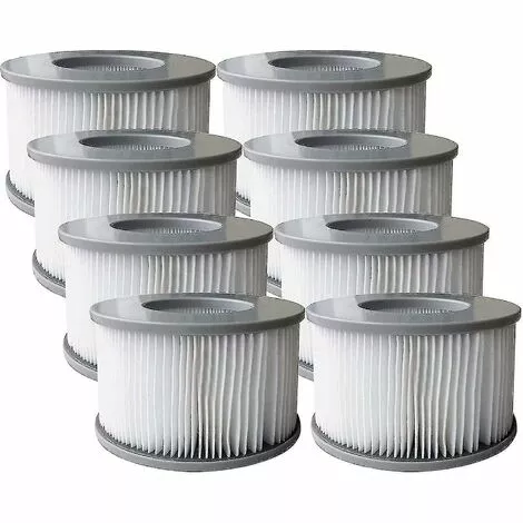 DONTODENT Lot De 8 Cartouches Filtrantes De Rechange Pour Piscine Gonflable Mspa, Jacuzzi Ruikalucky 1 DONTODENT Lot De 8 Cartouches Filtrantes De Rechange Pour Piscine Gonflable Mspa, Jacuzzi Ruikalucky
