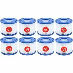 HIASDFLS Lot De 8 Cartouches Filtrantes Pour Piscine Bestway Pool Vi - Filtre De Rechange Pour Piscine Bestway - Bleu