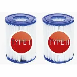 HABIENTôT Lot De 2 Filtres De Type 2 Pour Bestway 58383 -Oi-FRIS Taille Du Filtre 2 - Convient Pour La Piscine Bestway Steel Pro Frame - Piscine Familiale - Filtre De Piscine Gonflable