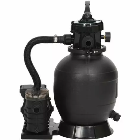 TRUE DEAL Filtre à Sable De Piscine Avec Vanne 6 Voies Noir 2 TRUE DEAL Filtre à Sable De Piscine Avec Vanne 6 Voies Noir – Image 2