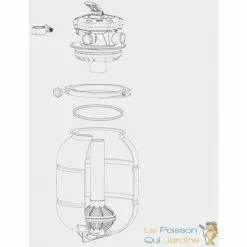 LEPOISSONQUIJARDINEFR Filtre à Sable Pour Piscines Hors Sol, Petites Piscines, Vanne 5 Voies - Bleu -Pompe et filtre de piscine Soldes 6741153 3