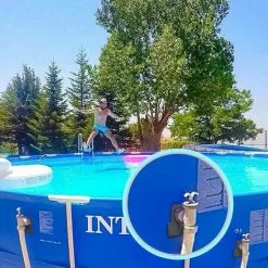 GRID COOL Lot De 2 Support De Tuyau De Piscine, Adaptateur Pour Piscine, Gris Accessoires Piscine, Pour Tuyaux Piscine De Dans Les 38 Mm，Fonepro -Pompe et filtre de piscine Soldes 67576106 5