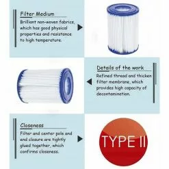 ECHOO 4 Cartouches De Filtre De Piscine Type II - For Bestway De Type Ii - Convient Pour Bestway 58383 58387 - Cartouche Filtrante Pour Piscine Bestway 530/800 Gal/h. -Pompe et filtre de piscine Soldes 67595055 3