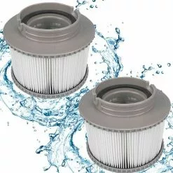 FLYME 2 Pcs Filtre Cartouche, Cartouches De Filtre De Piscine,Cartouche Filtration Standard Et Vissées, Filtre Pour Baignoire,Piscine