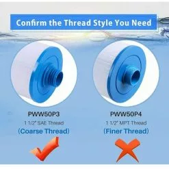 QERSTA Cartouche De Filtre De Spa , Pour Filtre À Remous Pleatco Pww50 , Filtre De Spa Pour Filtre De Remplacement Unicel 6Ch-940 Spa Business Whirlpool (2 Pièces) 8 QERSTA Cartouche De Filtre De Spa , Pour Filtre À Remous Pleatco Pww50 , Filtre De Spa Pour Filtre De Remplacement Unicel 6Ch-940 Spa Business Whirlpool (2 Pièces) -Pompe et filtre de piscine Soldes 67872566 4