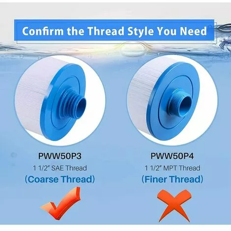 QERSTA Cartouche De Filtre De Spa , Pour Filtre À Remous Pleatco Pww50 , Filtre De Spa Pour Filtre De Remplacement Unicel 6Ch-940 Spa Business Whirlpool (2 Pièces) 4 QERSTA Cartouche De Filtre De Spa , Pour Filtre À Remous Pleatco Pww50 , Filtre De Spa Pour Filtre De Remplacement Unicel 6Ch-940 Spa Business Whirlpool (2 Pièces) – Image 4