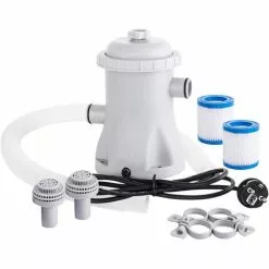 SUPERSELLER Jardin Piscine Pompe De Filtration De Piscine 330 GPH Pompe à Eau électrique Pour Pataugeoire Avec 2 Cartouches De Filtre De Piscine Pompes De Piscine Hors Sol Petite Pompe De Filtration De Piscine