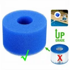 REGALOS Lot De 2 Cartouches De Mousse De Filtre De Piscine Compatibles Avec Intex S1 Type Cartouche De Filtre Lavable Réutilisable En Mousse éponge Cartouche De Filtre En Mousse Cartouche De Filtre De Piscine Cartouche En Mousse éponge, Bleu -Pompe et filtre de piscine Soldes 67907348 4
