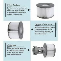 GRID COOL Filtres De Rechange Pour Mspa Cartouche Filtrante,pour Sous-Marins Et Spa Chauds,Convient Pour Tous Les Jacuzzis Actuels,pour Piscines Gonflables - Modèle à Partir De 2020 (4pièces) -Pompe et filtre de piscine Soldes 68074667 5
