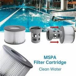 QERSTA Filtres De Rechange Pour Mspa Cartouche Filtrante,pour Sous-Marins Et Spa Chauds,Convient Pour Tous Les Jacuzzis Actuels,pour Piscines Gonflables - Modèle à Partir De 2020 (4pièces) -Pompe et filtre de piscine Soldes 68096516 4