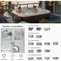 YOOUYIDA Lot De 8 Filtres De Rechange Pour MSPA FD2089- Cartouche Filtrante Pour Piscine Gonflable MSPA - Version Améliorée - Convient Pour Tous Les Actuels, Filtres De Rechange -Pompe et filtre de piscine Soldes 68297644 4