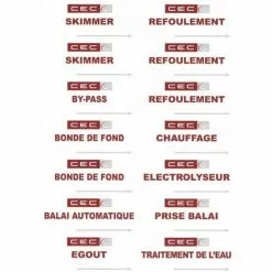 Kit D'autocollants Pour Repérage Sur Vanne Piscine CEC Piscine